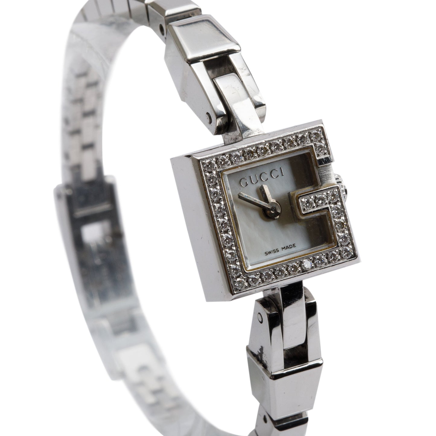 <GUCCI> Mother of Pearl Dial w/ 0.26ct VVS Diamond Bezel